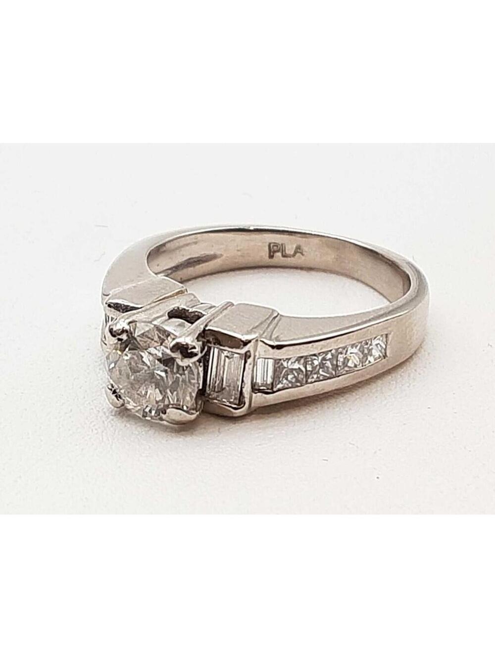 0.90 Cttw Diamonds 0.90 Platinum 8.9g Ring Size 5.25 Do0425irxde
